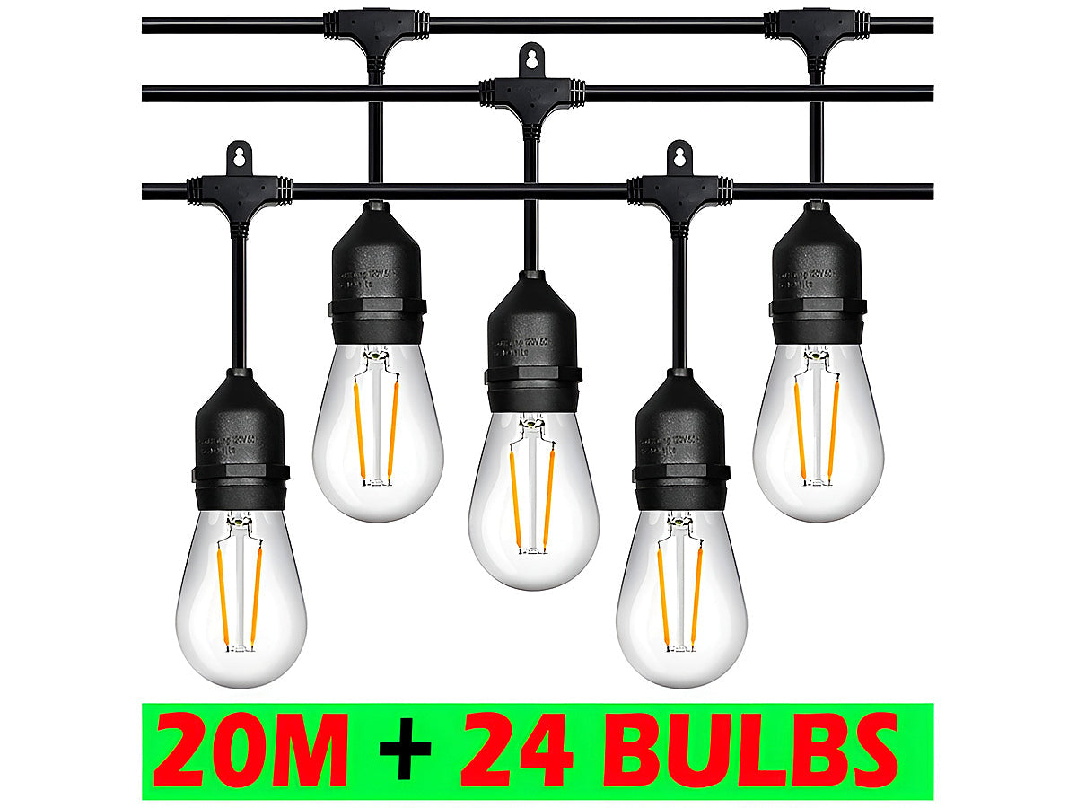 Festoon Light String Lights 20M 24 LED Bulbs