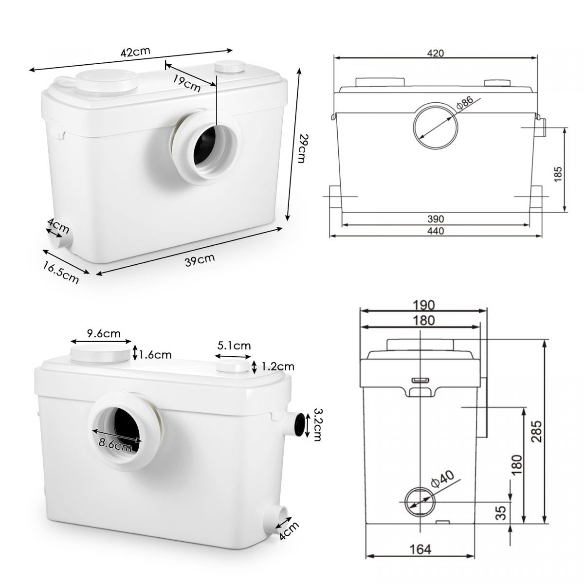600W Automatic Macerator Pump Sewage Pump