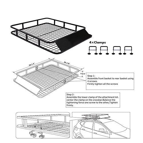 Universal Roof Rack Basket Car Top Luggage Carrier Cargo Holder – 48" x 40"