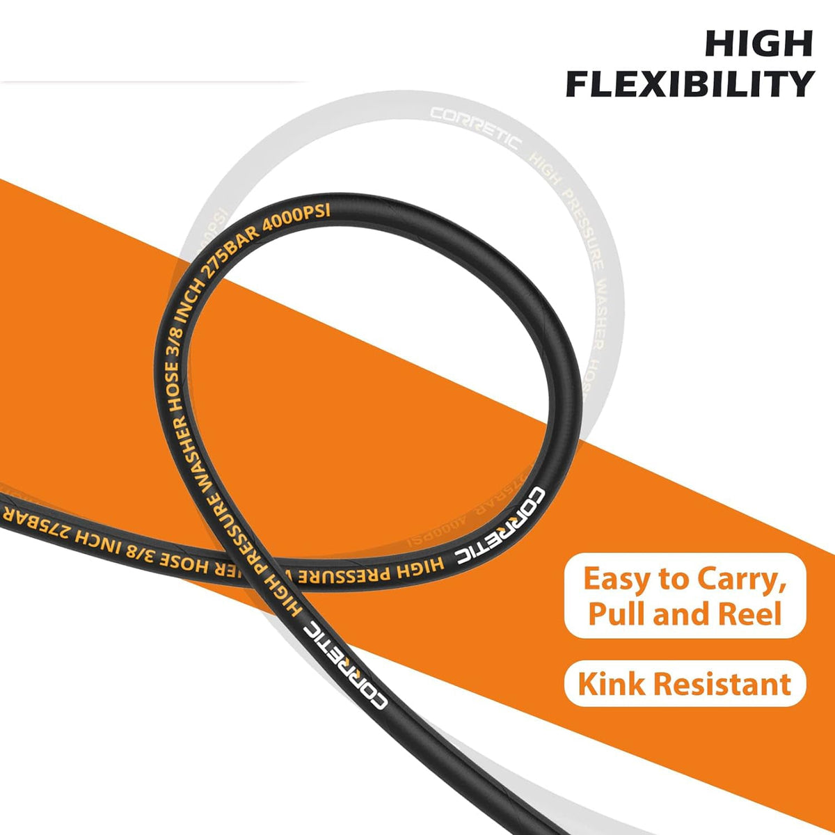 High Pressure Hose 4000PSI 3/8 QC For Water Blaster 20M