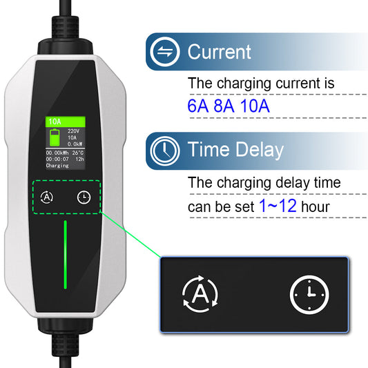 Smart EV Charger Type 2 - 2.3kW | 10A | 5Metre