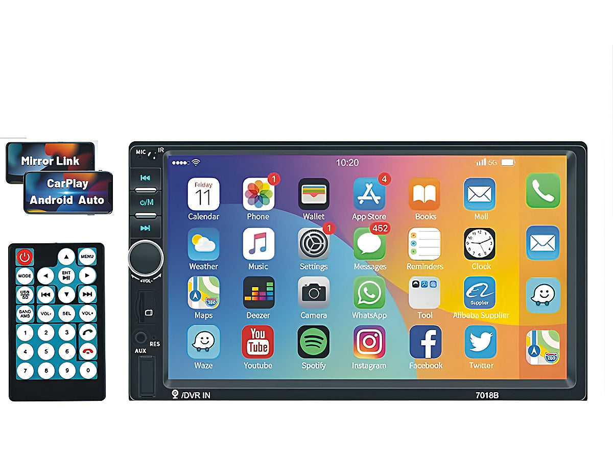7" Double DIN Touch Bluetooth Car Stereo