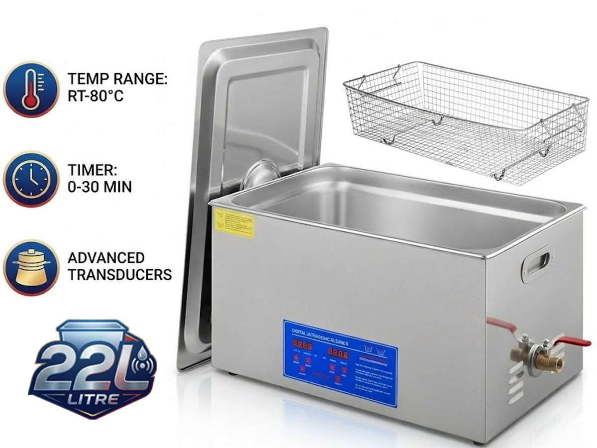 22L Ultrasonic Cleaner Stainless Steel with Digital Timer