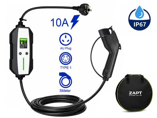 Smart EV Charger Type 1 - 2.3kW | 10A | 5Metre