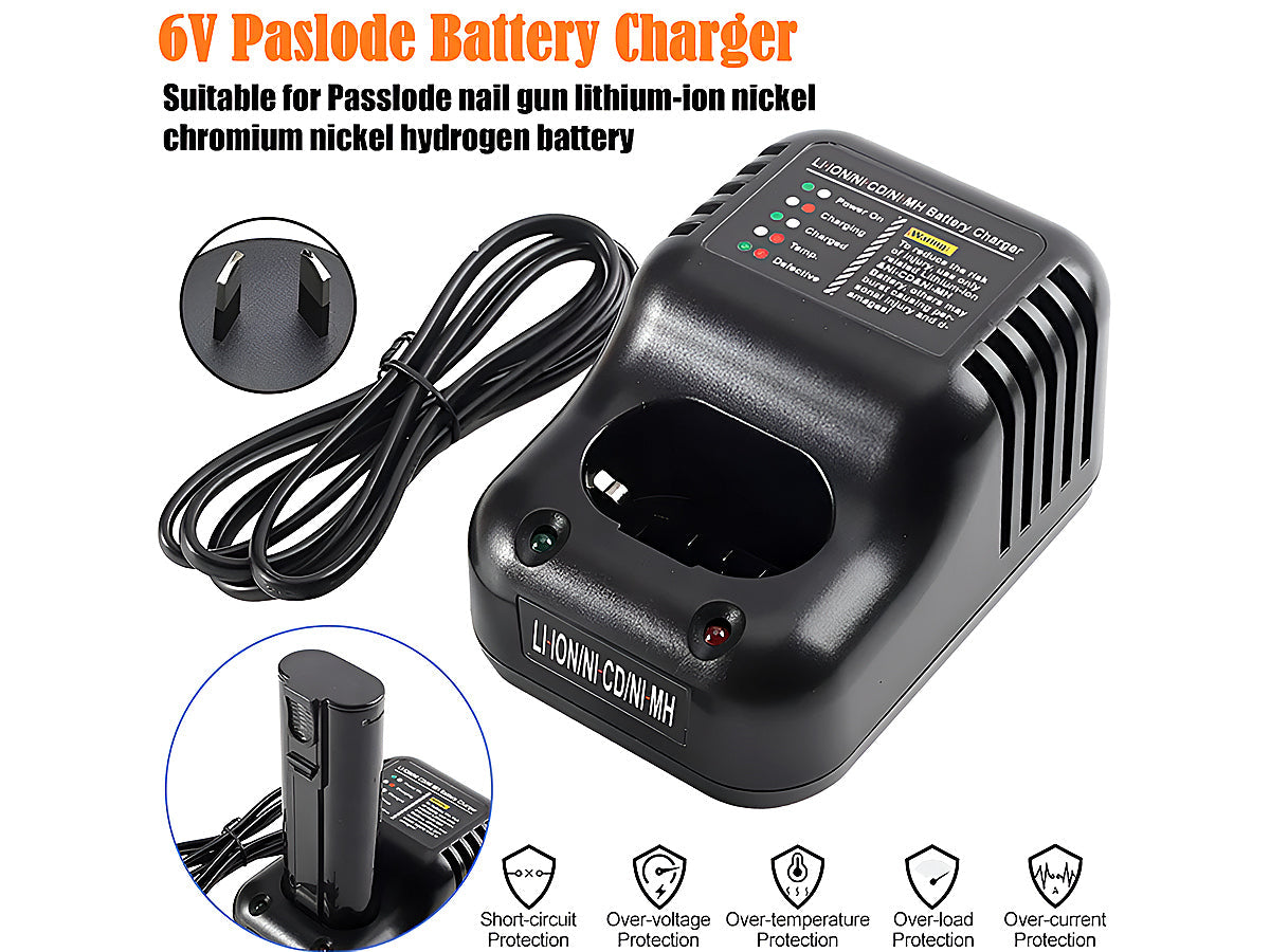 Paslode Battery Charger with 2 Batteries 2Ah
