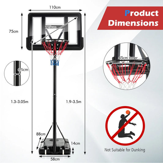 Height Adjustable Portable Basketball Hoop Stand