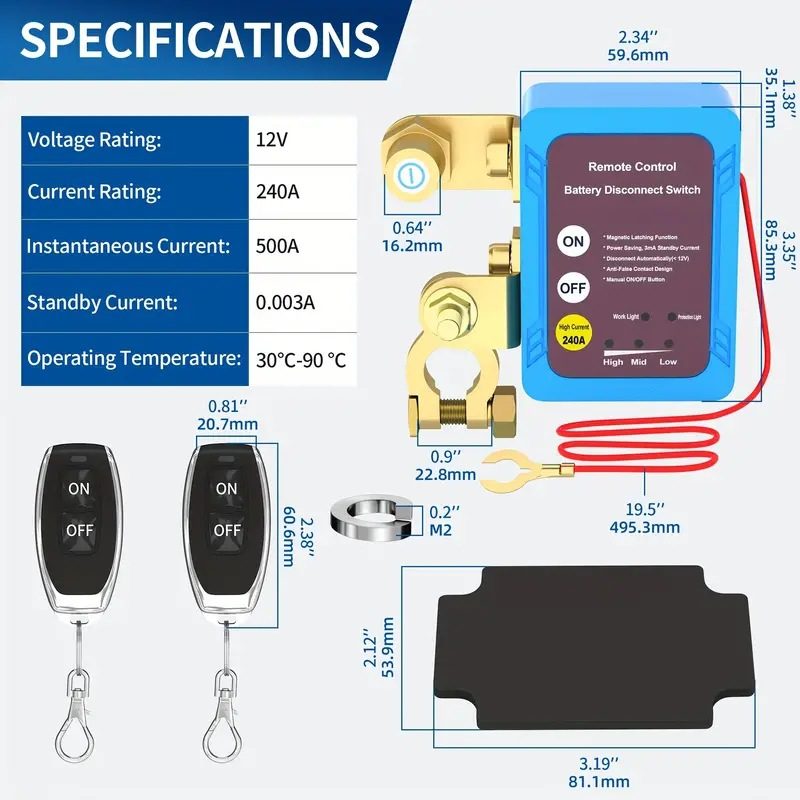Car Battery Disconnect Switch Isolator