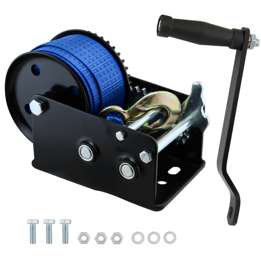 Boat Trailer Winch 3500lb Dual Speed 10m Strap Hand Winch