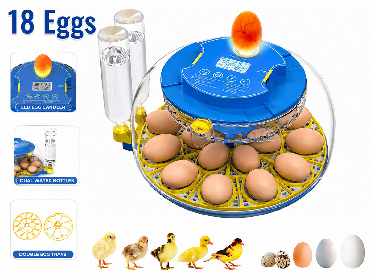 18 Eggs Incubator Hatcher Breeder Automatic Egg Hatching Chicken Duck Bird
