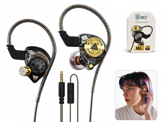 Wired Stereo Earphones In-Ear Earbuds w/On-Cable Mic For Phones Black