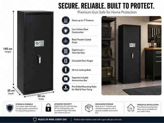 11 Gun Premium Gun Safe Cabinet