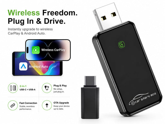 2 in 1 Wireless CarPlay Android Auto Adapter
