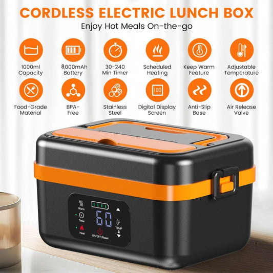 Portable Self Heating Electric Lunch Box Food Warmer