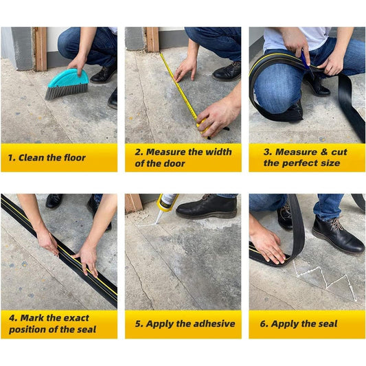 6M Garage Door Seal - Weatherproof Bottom Seal PVC Rubber Garage Door Threshold Seal