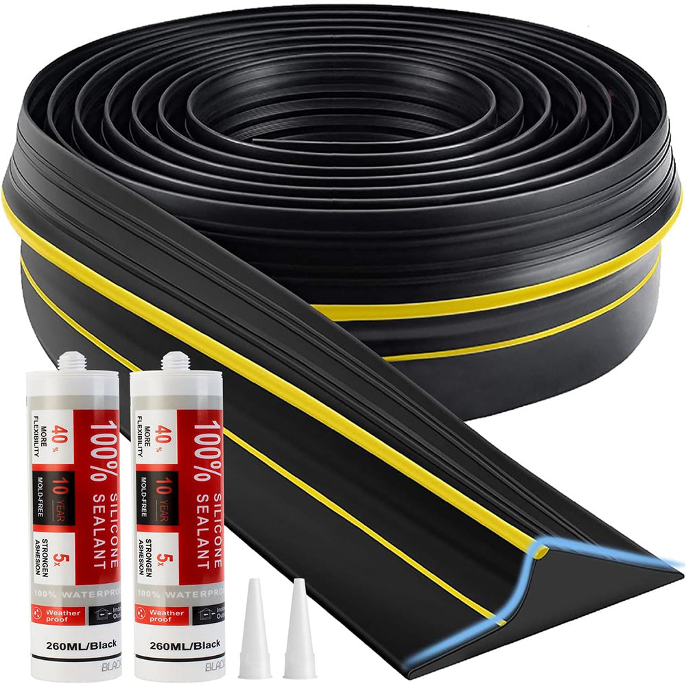 6M Garage Door Seal - Weatherproof Bottom Seal PVC Rubber Garage Door Threshold Seal