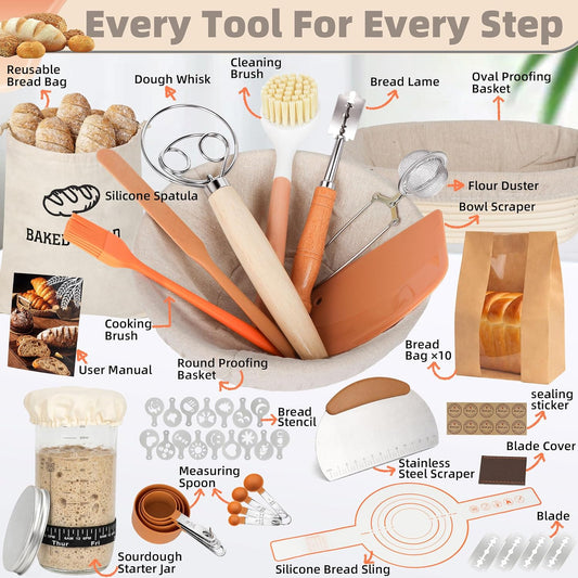 Sourdough Starter Kit with Bread Proofing Basket