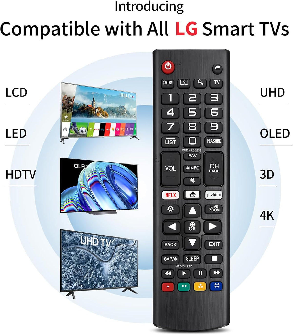 LG Smart TV Remote – Replacement Remote for LG Smart LCD LED OLED and 4K