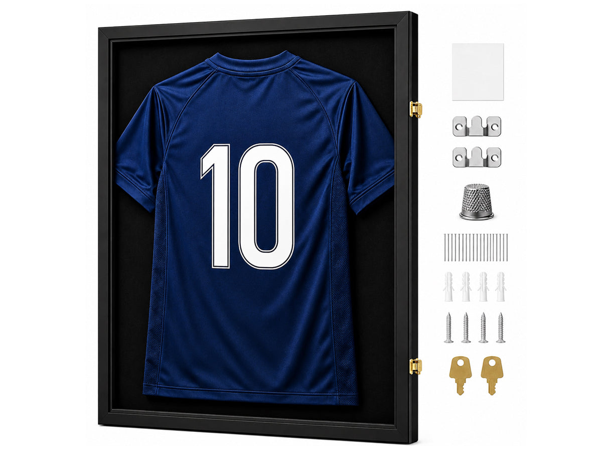 Jersey Shadow Box Frame Sports Memorabilia Display Case Lockable