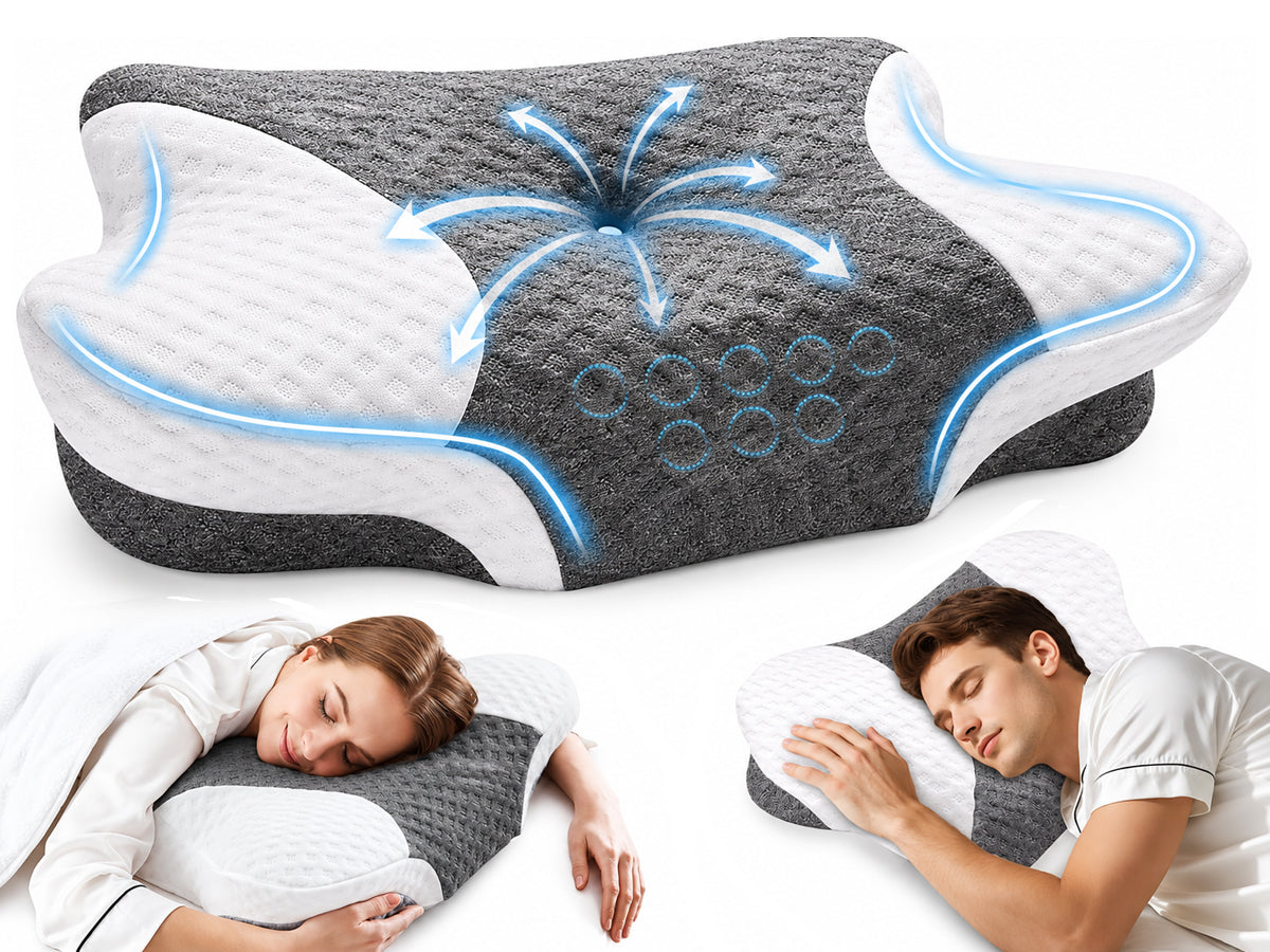Cervical Neck Pillow – Dual-Height Slow-Rebound Memory Foam Cervical Neck Pillow