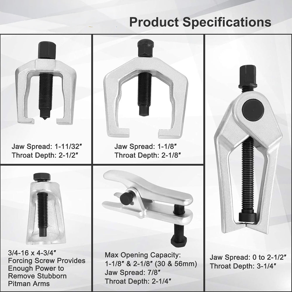5pc Ball Joint Separator Kit / Steering & Suspension Joints Remover Tool Kit