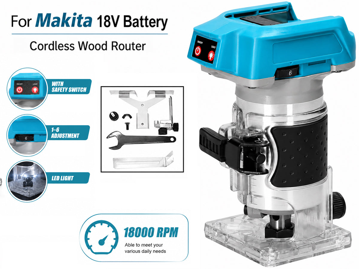 Cordless Wood Router 18000RPM 6 Speed