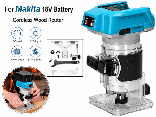 Cordless Wood Router 18000RPM 6 Speed