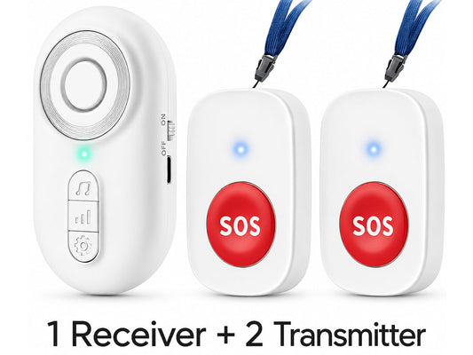Wireless Caregiver Pager x 2 Call button Pendants