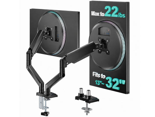 Dual Monitor Stand Adjustable Desk Mount for 13–32 Inch Screens