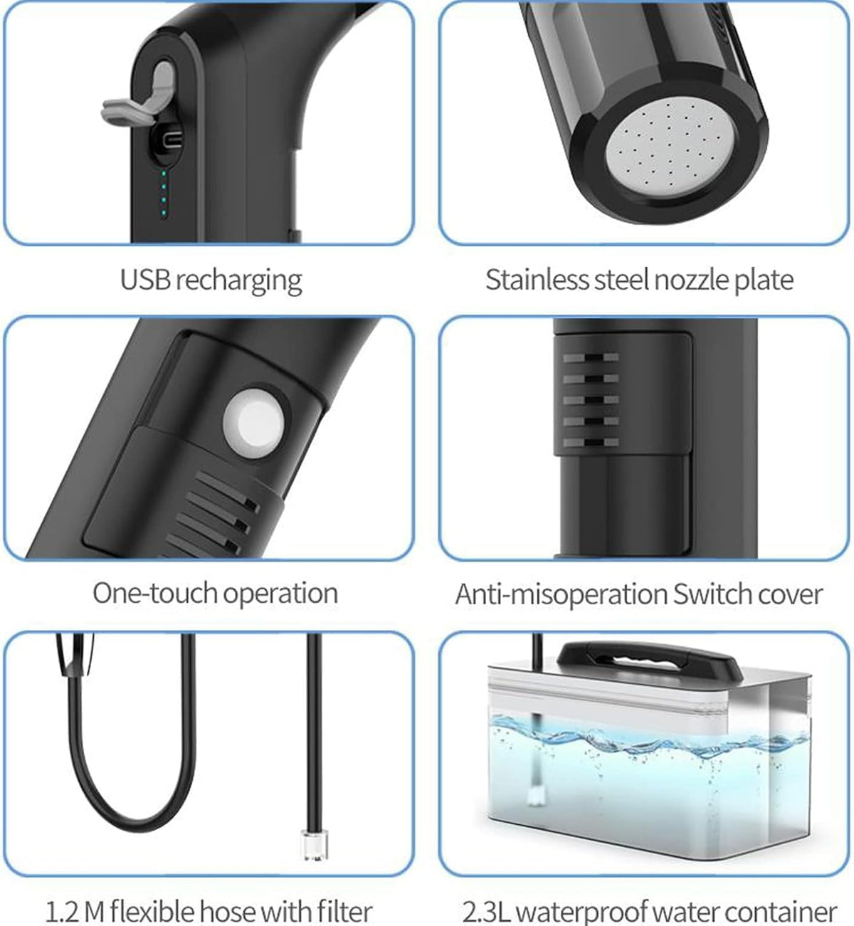 Electric Portable Bidet Sprayer with 2.3L Tank