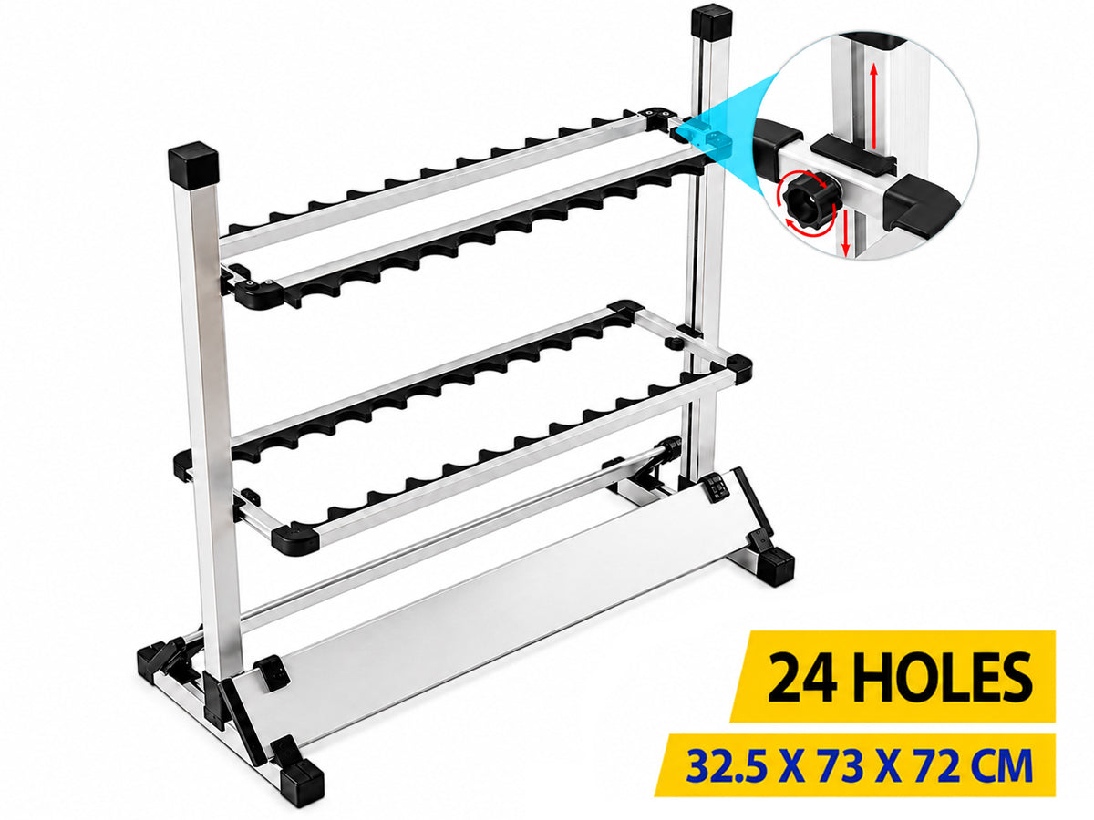 24 Slots Fishing Rod Holder Rack