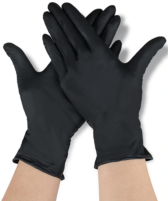 100x Disposable Nitrile Gloves Black - Medium