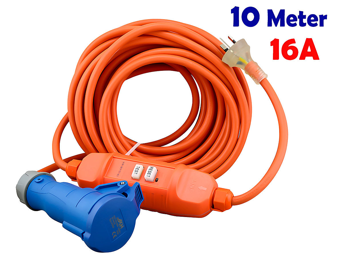 Caravan Lead Camping Lead 10A to 16A RCD Lead Cable 10M