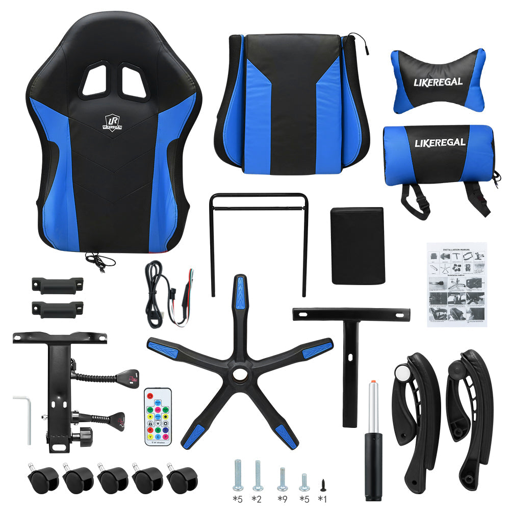 Gaming Chair with Footrest – RGB Gaming Chair with Speakers & Lights