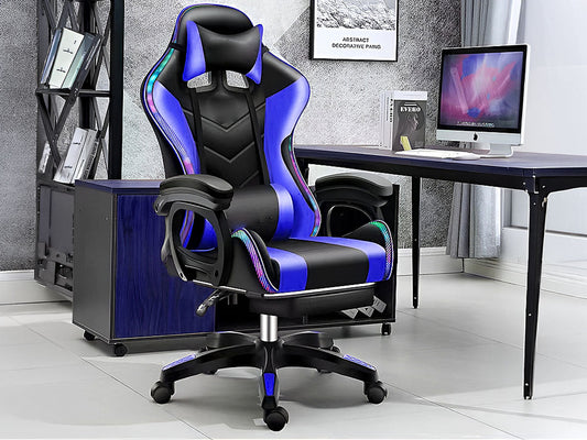 Gaming Chair with Footrest – RGB Gaming Chair with Speakers & Lights