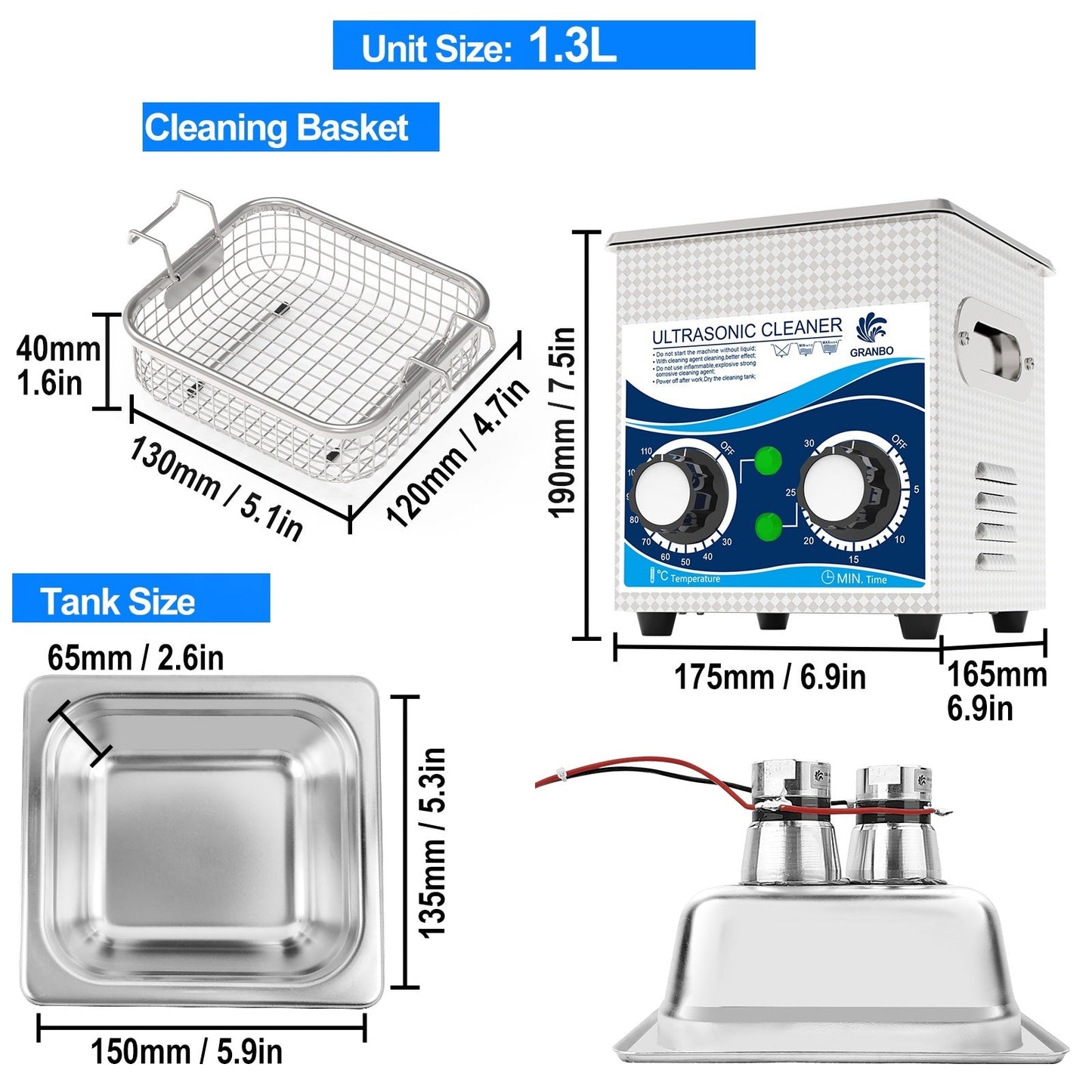 Ultrasonic Cleaner 1.3L
