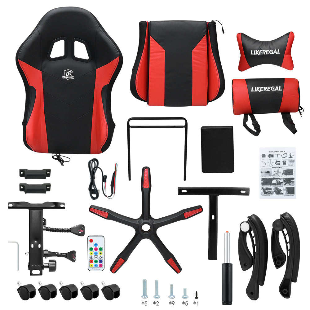 Gaming Chair with Footrest – RGB Gaming Chair with Speakers & Lights
