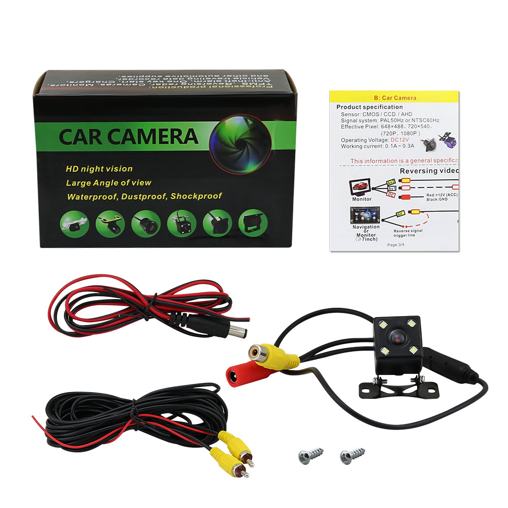 Car Rearview Reversing Camera 4 LED Night Vision