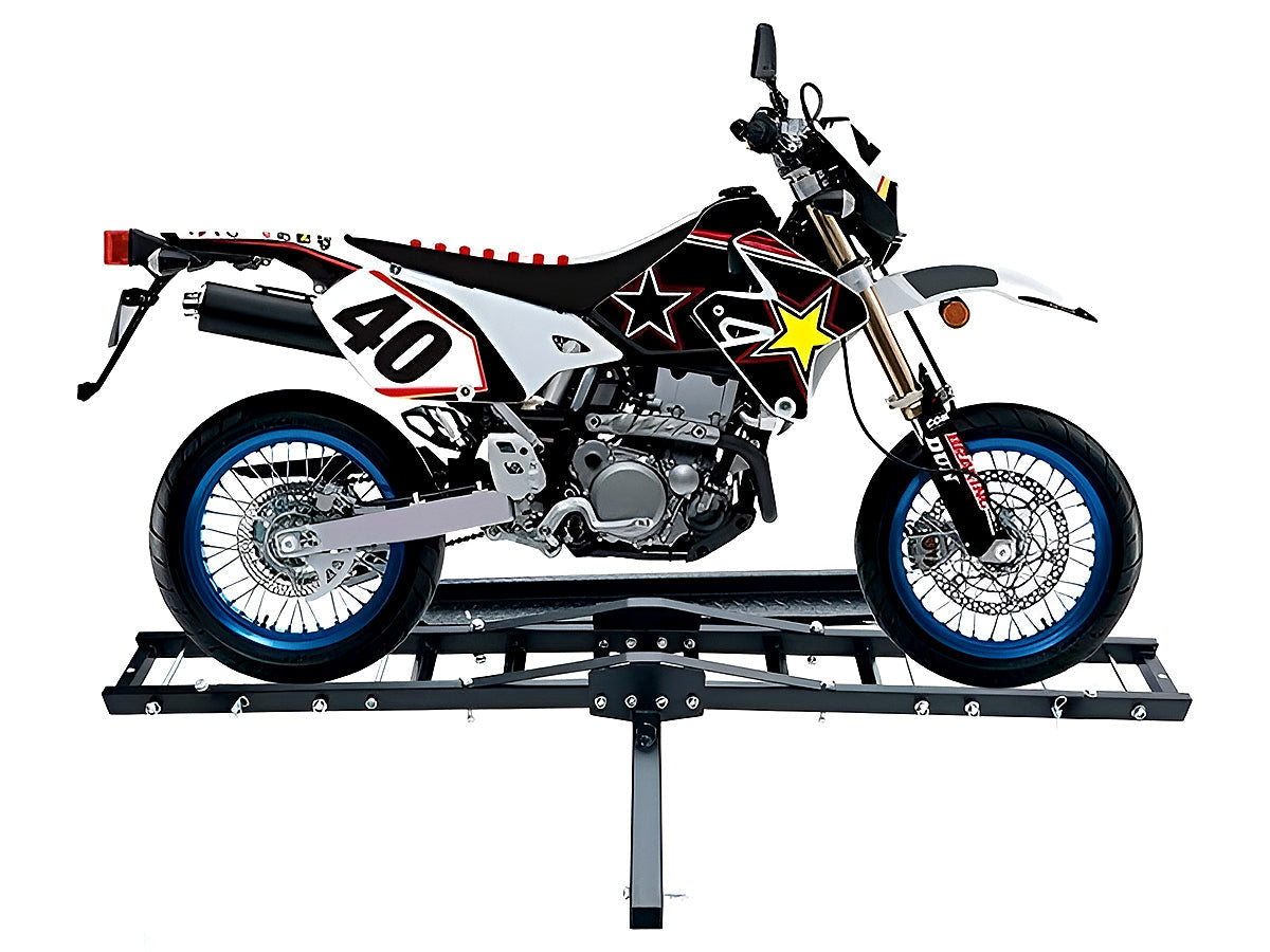 Motorcycle Towbar Carrier & Ramp – Heavy Duty Steel Dirt Bike Hauler (500lbs)