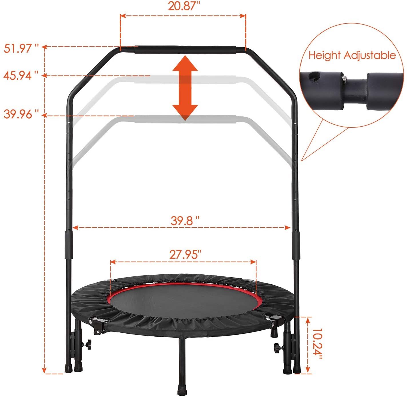 Trampoline Mini Foldable Portable Rebounder
