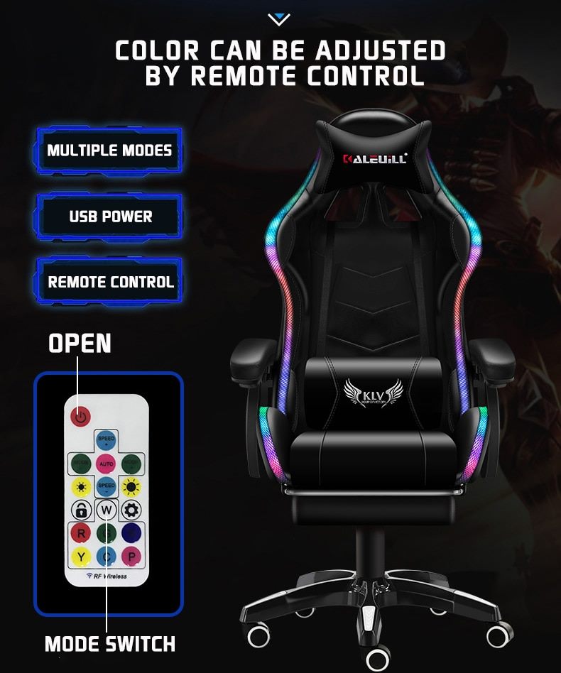 Gaming Chair with Footrest – RGB Gaming Chair with Speakers & Lights