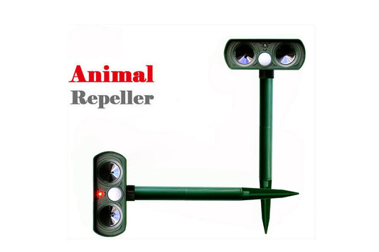 Ultrasonic Solar Powered Insect Animal Repeller PIR Dog Cat Scarer
