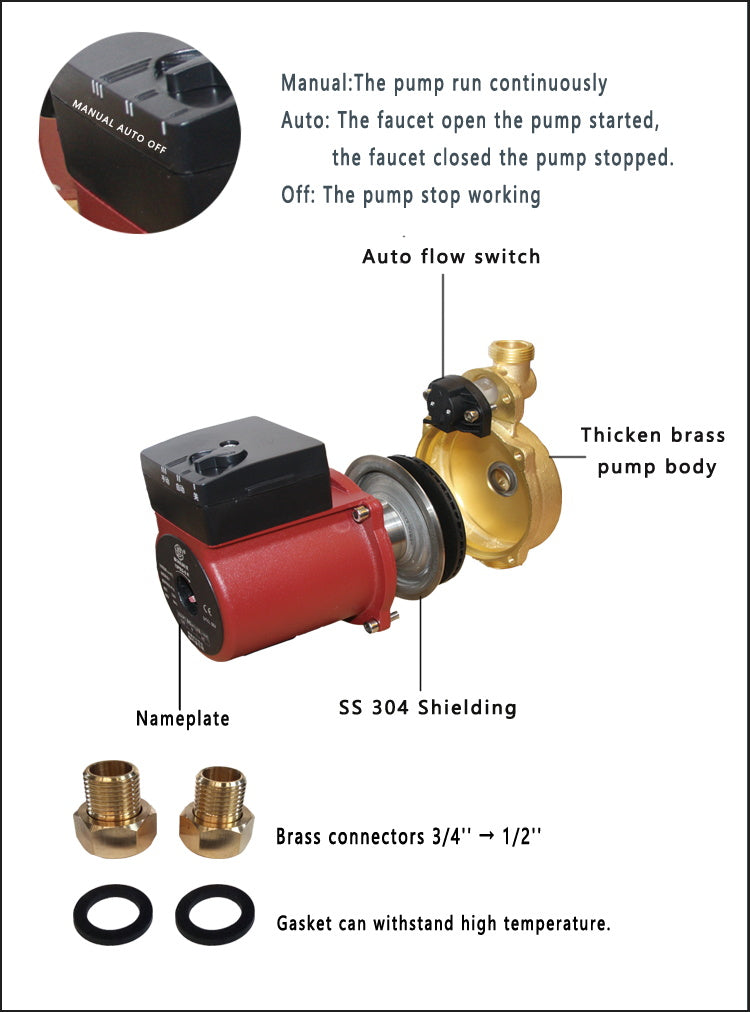 Low Shower Pressure 150W Booster Pump