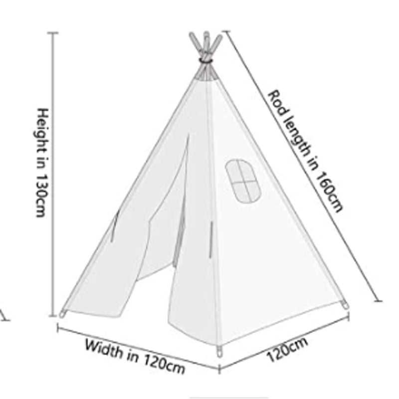 Kids Teepee Play Tent White