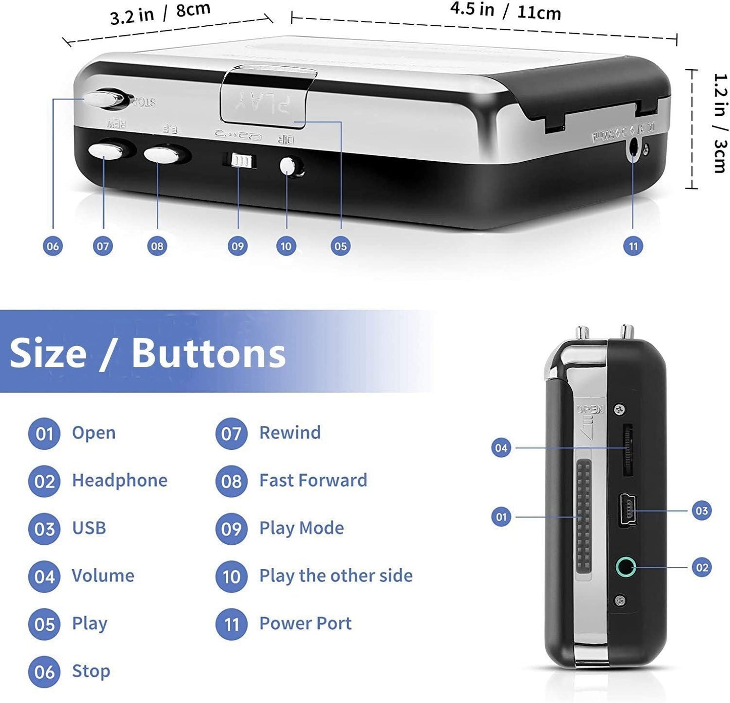 USB Cassette Player and Tape to MP3 Converter