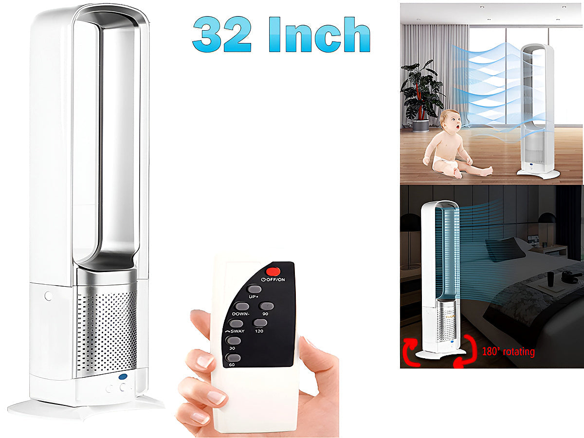 Bladeless Fan with Remote 32 Inch