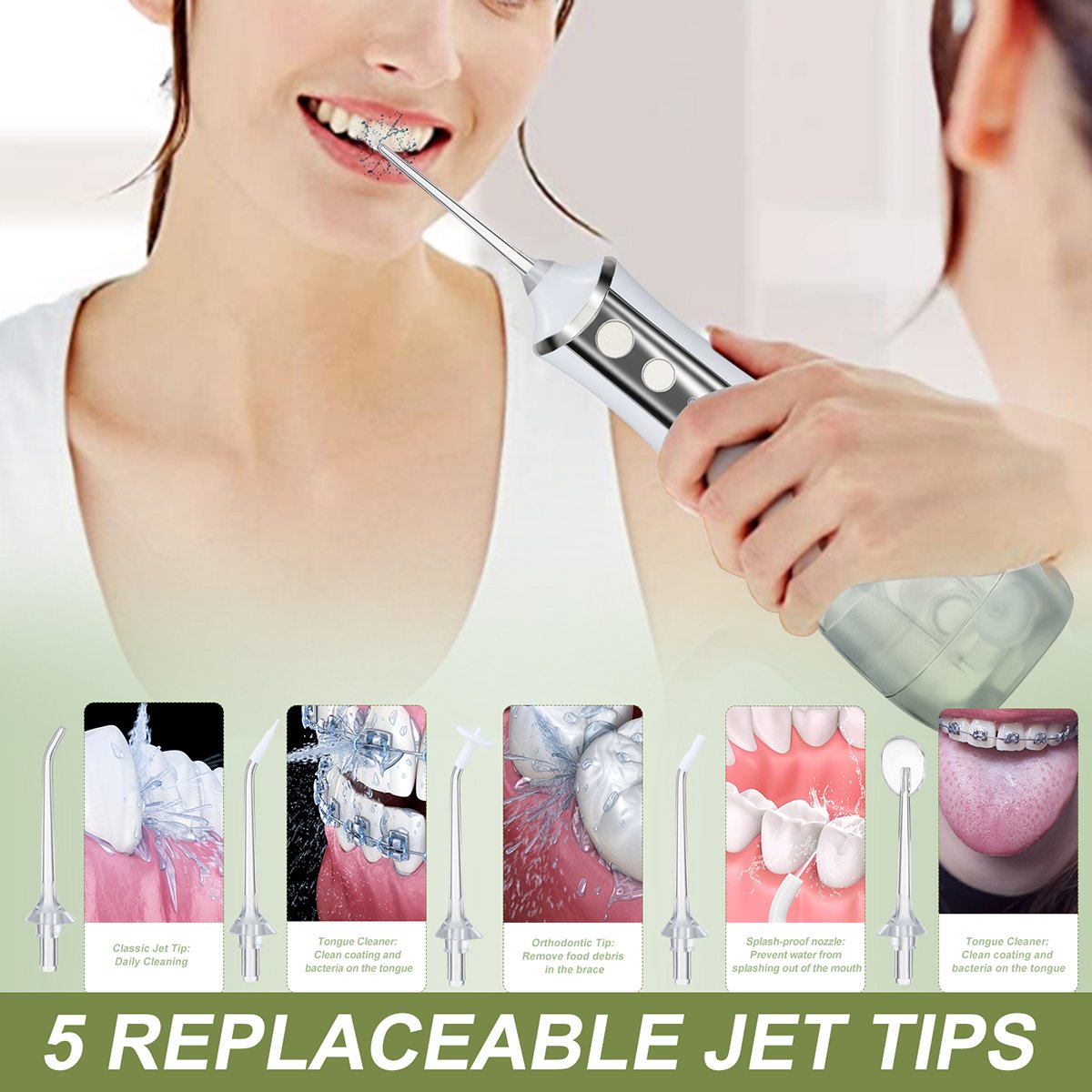 Water Flosser Cordless Teeth Cleaner