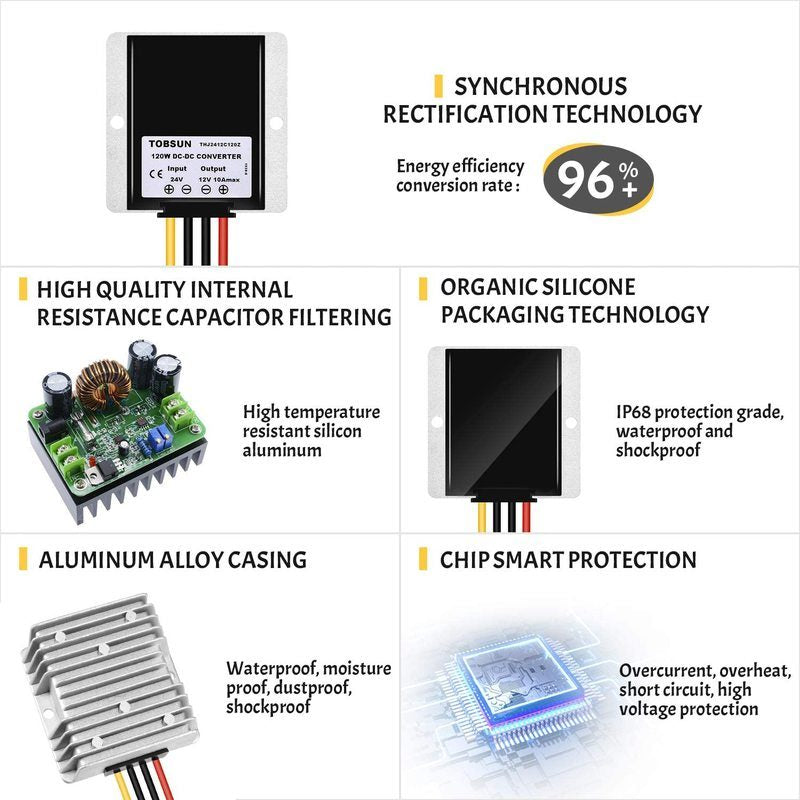 24V to 12V DC Converter Regulator 20A 240W
