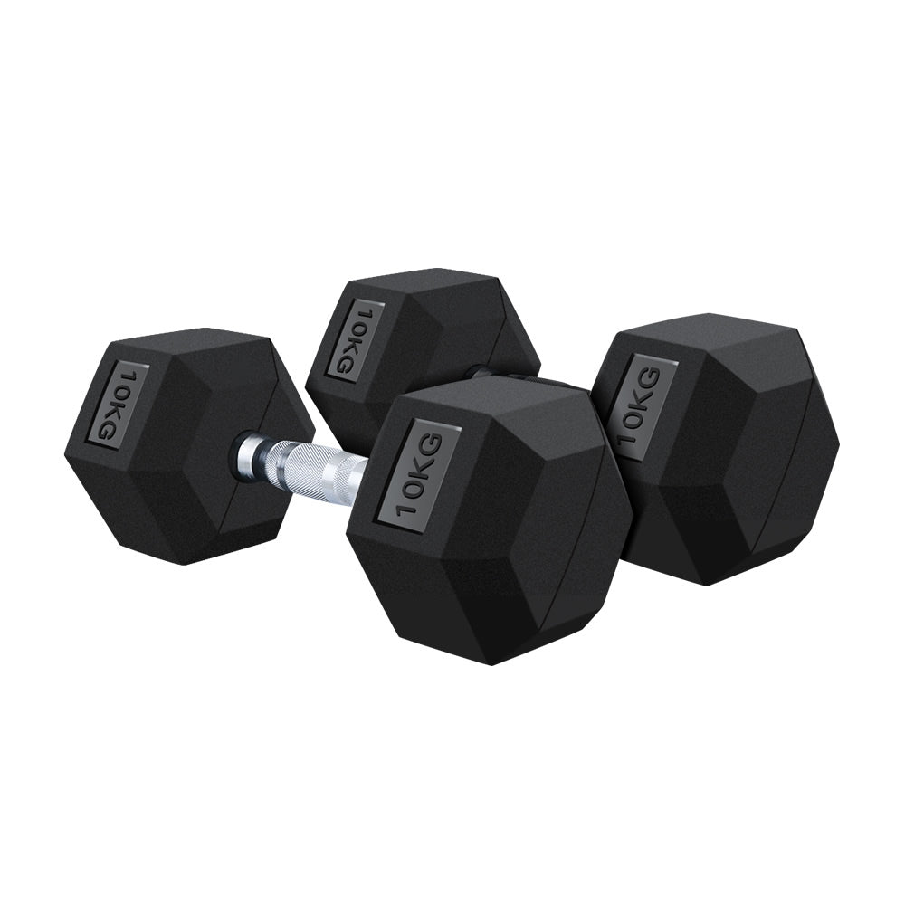 Dumbbell Set - 2X 10kg hex weights