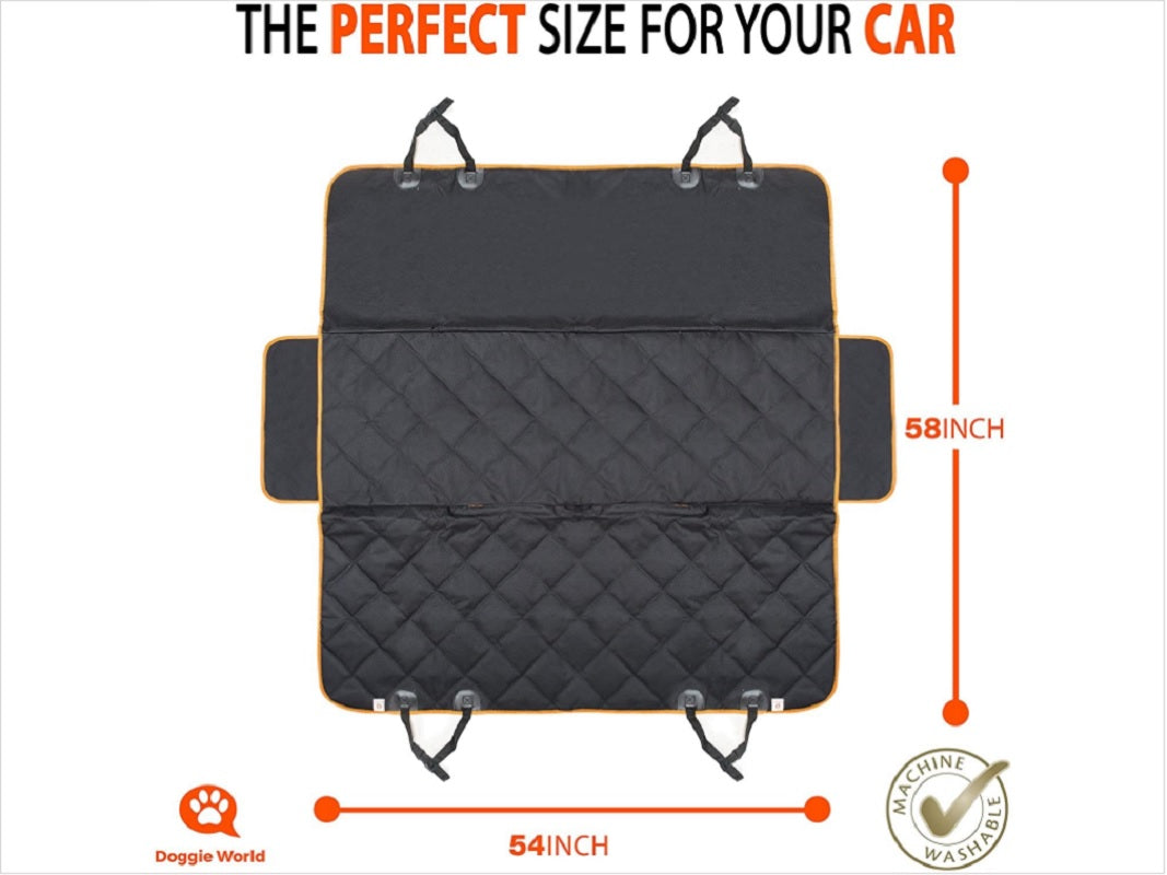 Large Back Seat Extender for Pets Water-Resistant Hard Bottom Dog Car Seat Cover