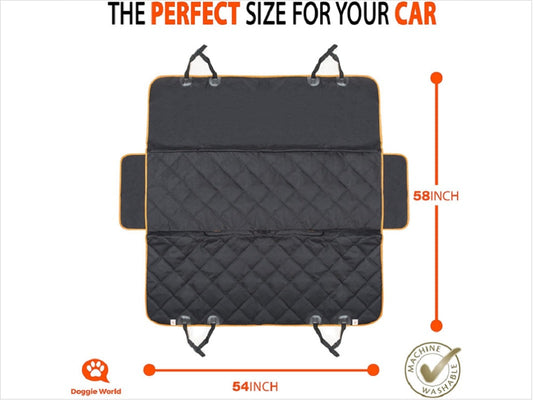 Large Back Seat Extender for Pets Water-Resistant Hard Bottom Dog Car Seat Cover